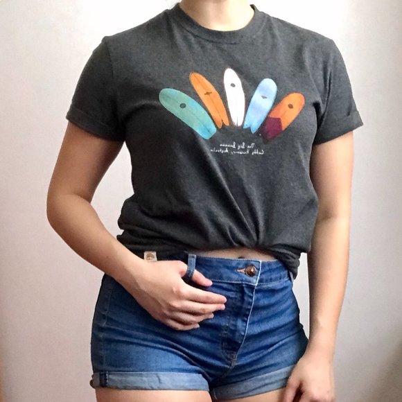 Gray Colorful Surfboard Collection Australian Tee - Picture 2 of 4